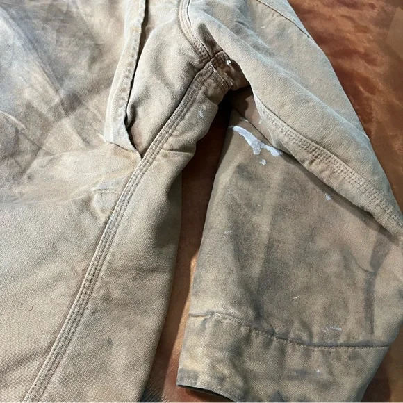 VTG Carhartt Blanket lined Chore Jacket Duck Canvas Trashed used distressed XXL